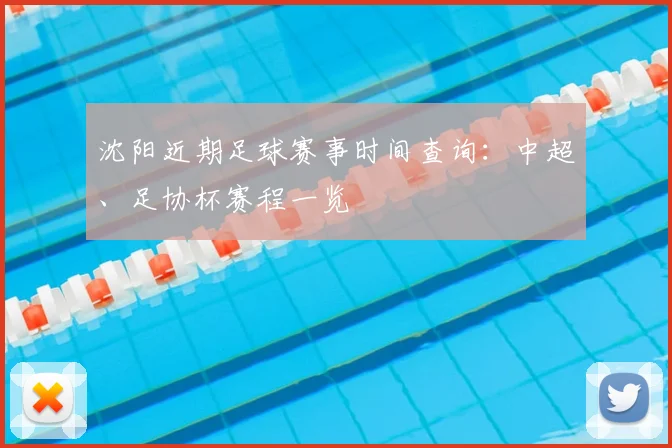 沈阳近期足球赛事时间查询:中超、足协杯赛程一览